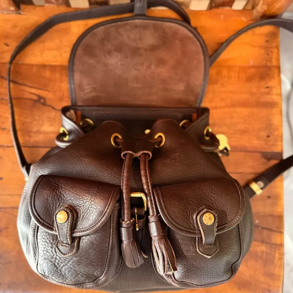 Vintage Dooney & Bourke Backpack Leather Backpack Chocolate Brown